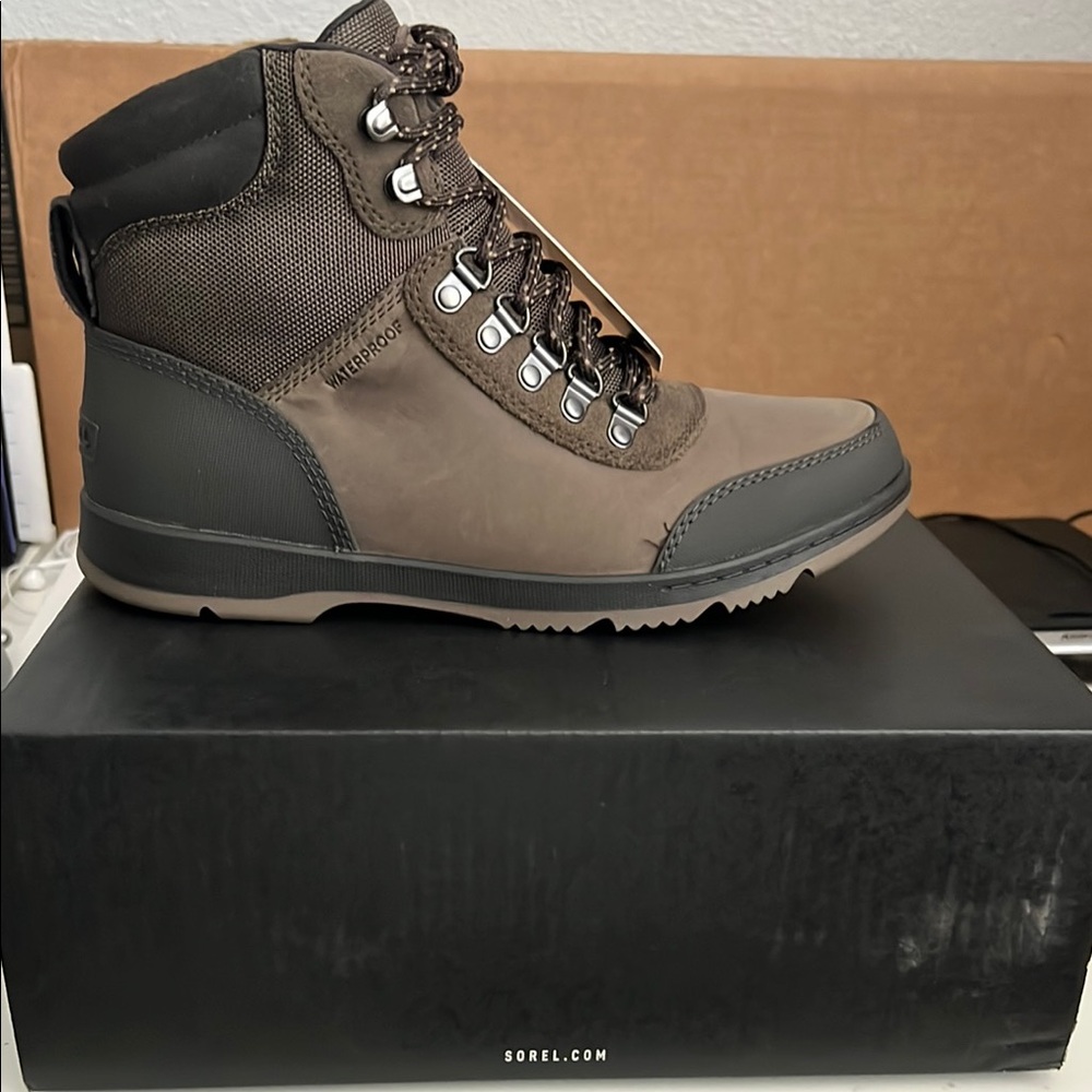 Sorel Ankeny II Hiker Waterp Brown and Black Rain & Snow Boots with Rugged Dsg